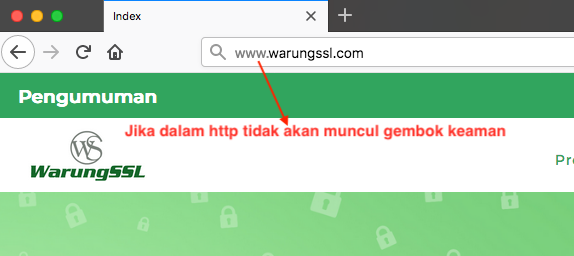 contoh website non-https